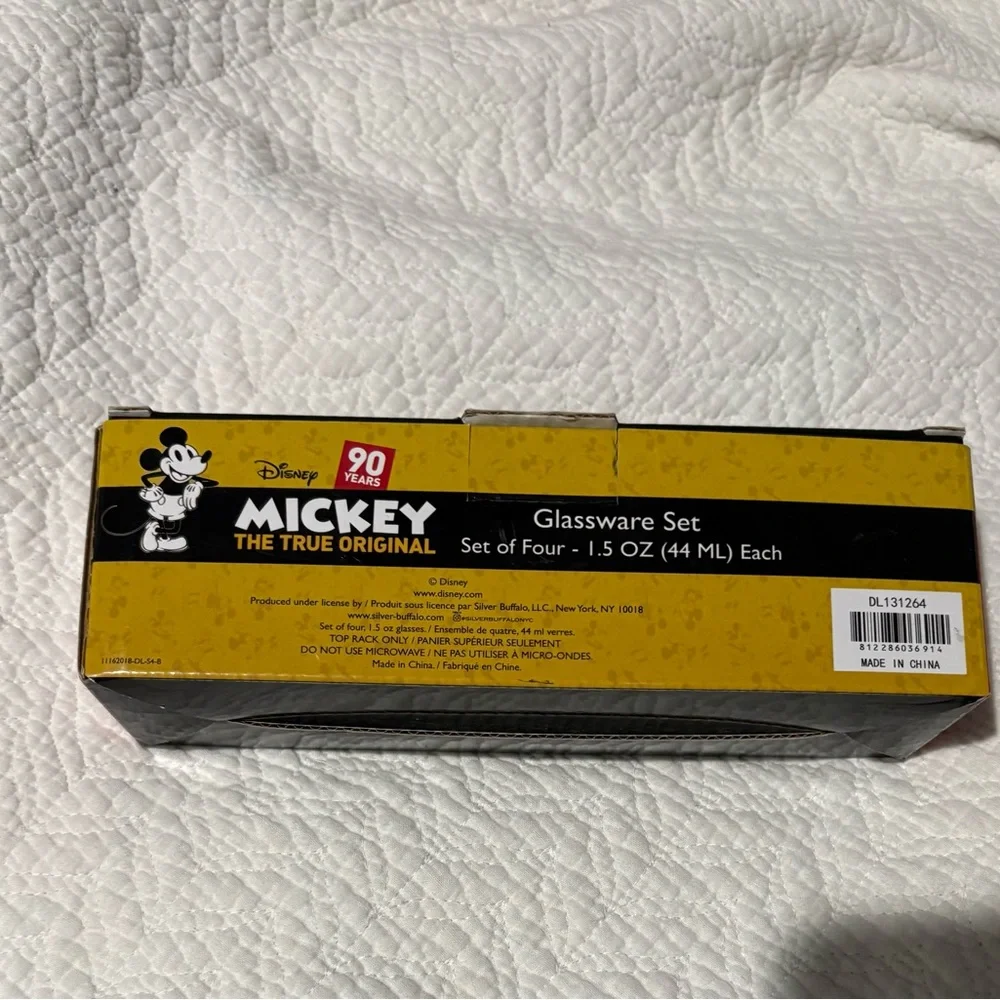 Disney Mickey Mouse Shot Glass Set - Red, Black, White, Blue